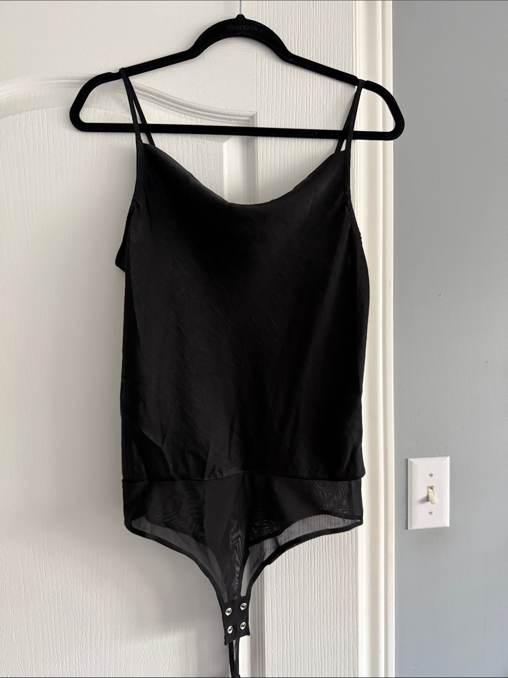Dynamite Black Spaghetti Strap Bodysuit